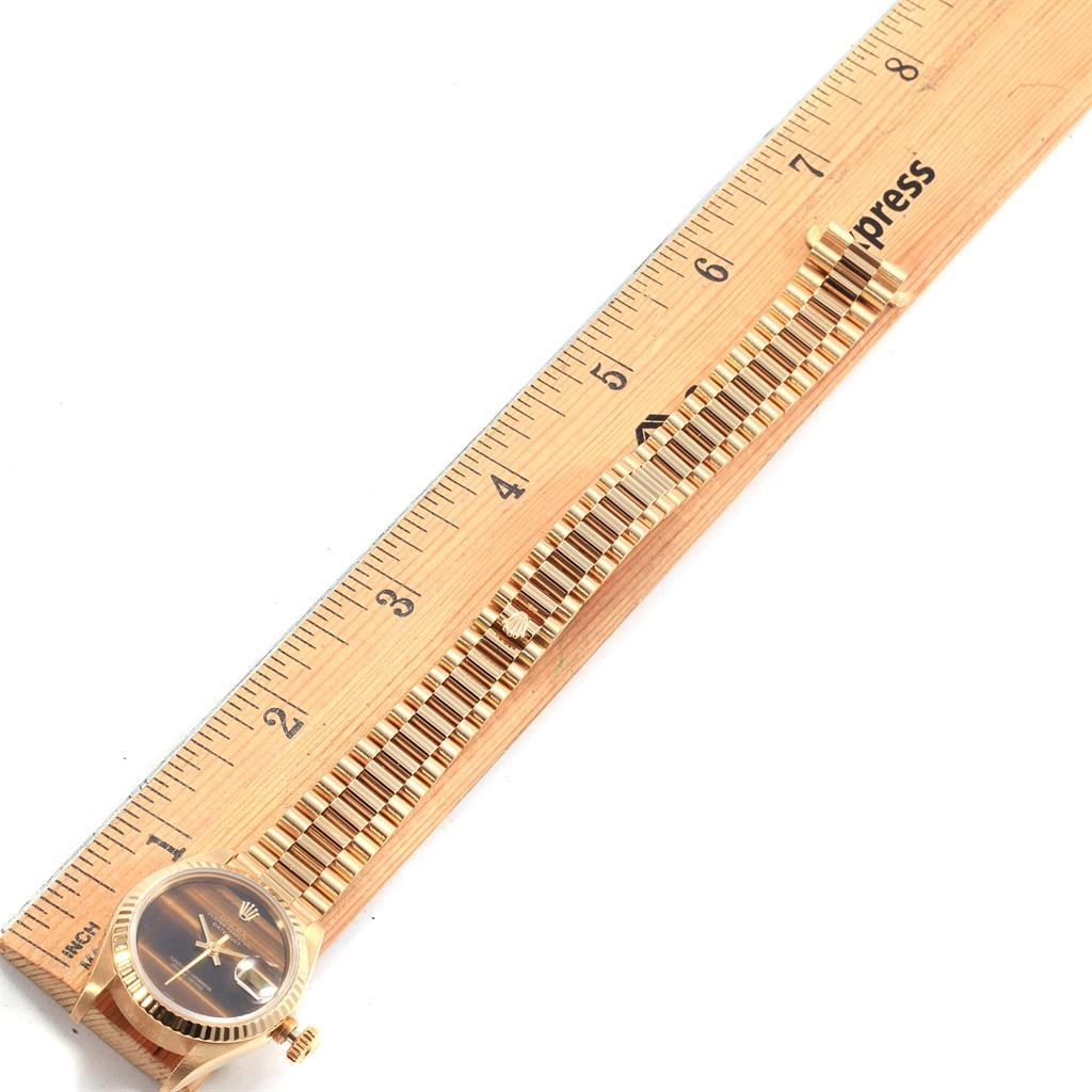 Rolex Montre President Datejust en or jaune avec cadran œil de tigre, pour femmes 69178 en vente 7