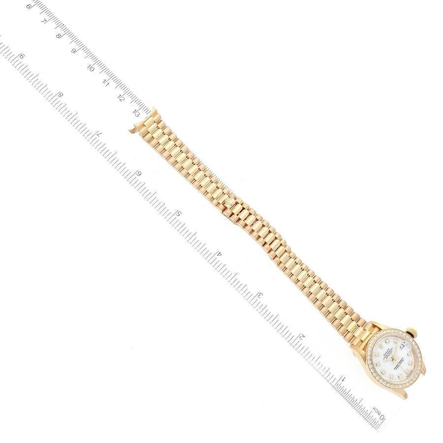 Rolex President Datejust Gelbgold Weißes Diamant-Zifferblatt-Uhr 69138 6
