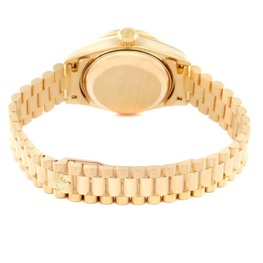 Rolex President Datejust Gelbgold Weißes Diamant-Zifferblatt-Uhr 69138 5