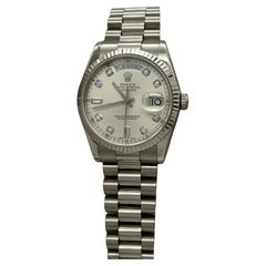 Rolex President Day Date 118239 36mm Factory Silver Diamond Dial 18K White Gold