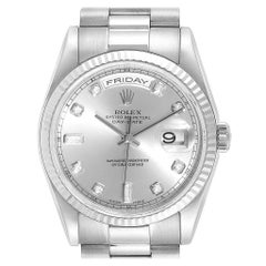 Rolex President Day-Date 18 Karat White Gold Diamond Men's Watch 118239