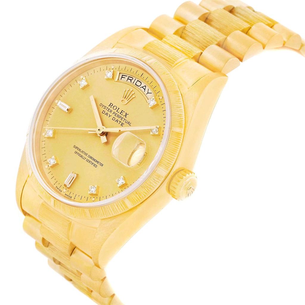 Rolex President Day-Date 18 Karat Yellow Gold Diamond Dial Men’s Watch 18078 1