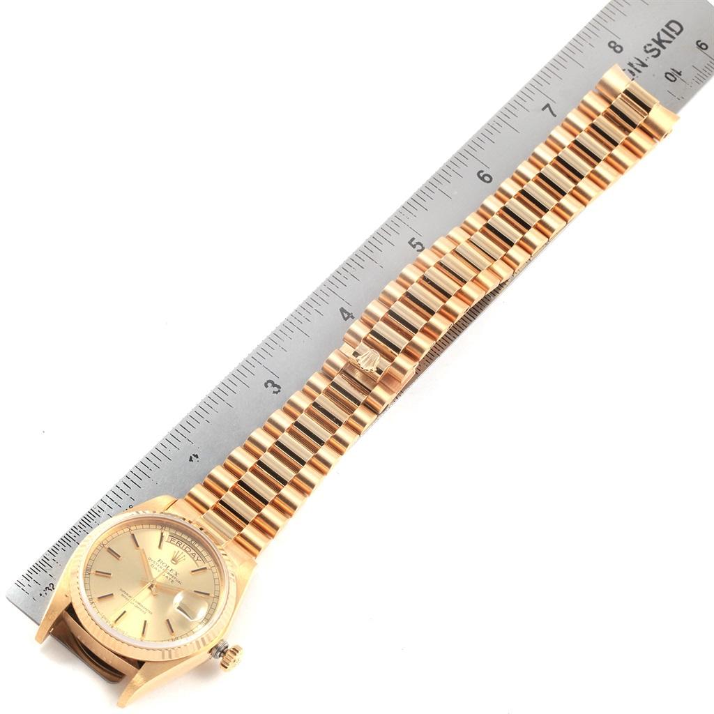 Rolex President Day-Date 18 Karat Yellow Gold Men's Watch 18038 For Sale 9