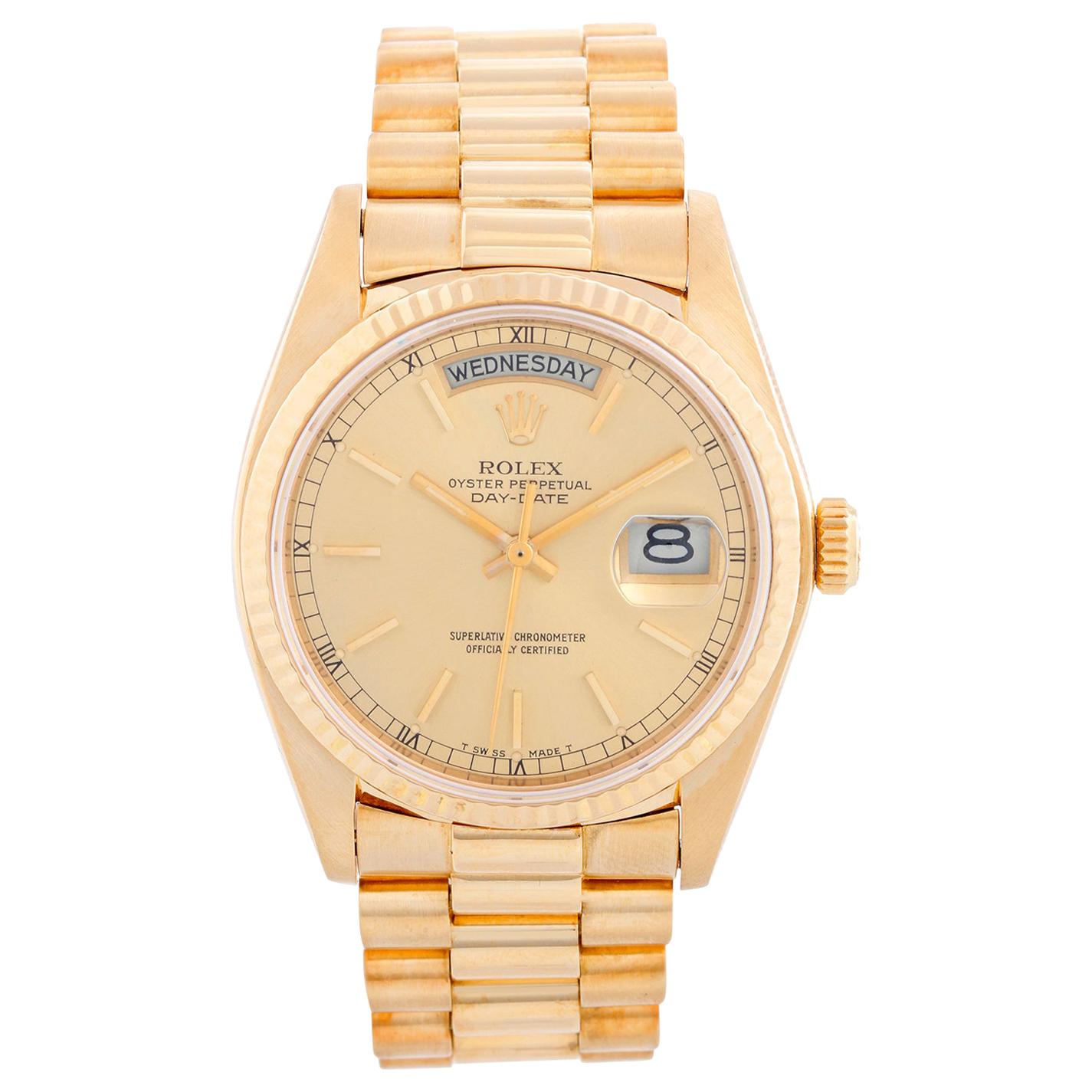 Rolex President Day-Date 18 Karat Yellow Gold Men's Watch 18038
