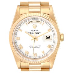 Rolex President Day-Date 18 Karat Yellow Gold White Dial Men's Watch 18238