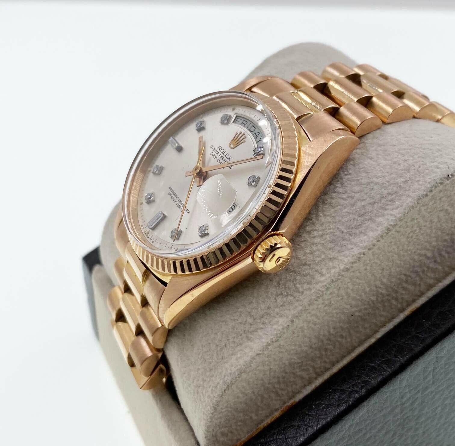 Rolex President Day Date 1803 18 Karat Rose Gold Diamond Dial Beautiful 1