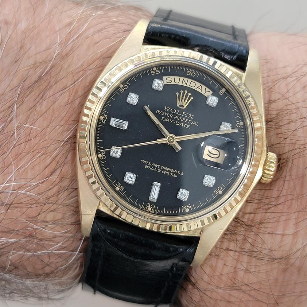 Rolex President Day Date 1803 18k Oro macizo 1970s Hombre Diamante Automático RA659 en venta 8