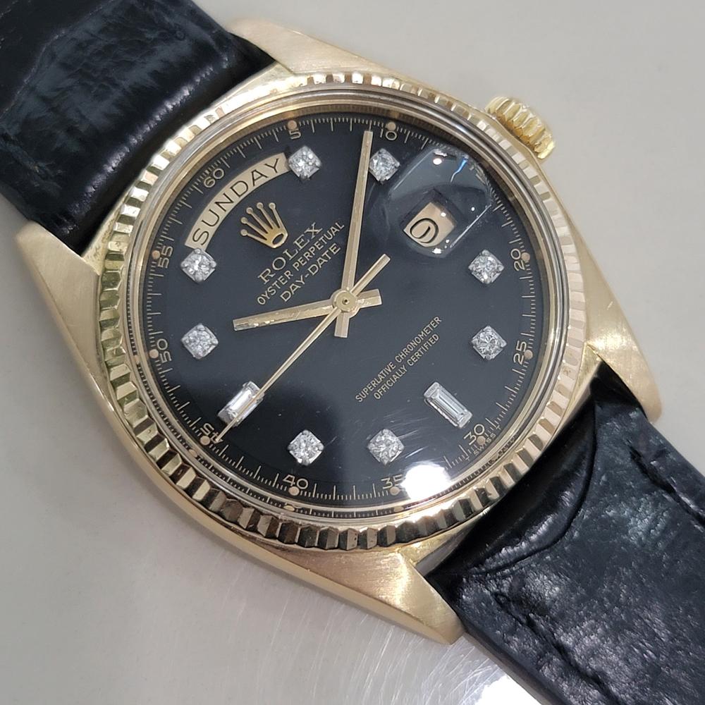 Rolex President Day Date 1803 18k Oro macizo 1970s Hombre Diamante Automático RA659 Retro en venta