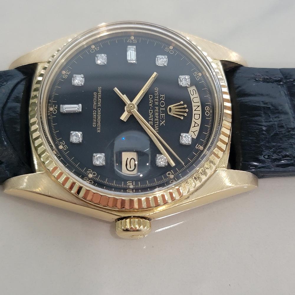De los hombres Rolex President Day Date 1803 18k Oro macizo 1970s Hombre Diamante Automático RA659 en venta