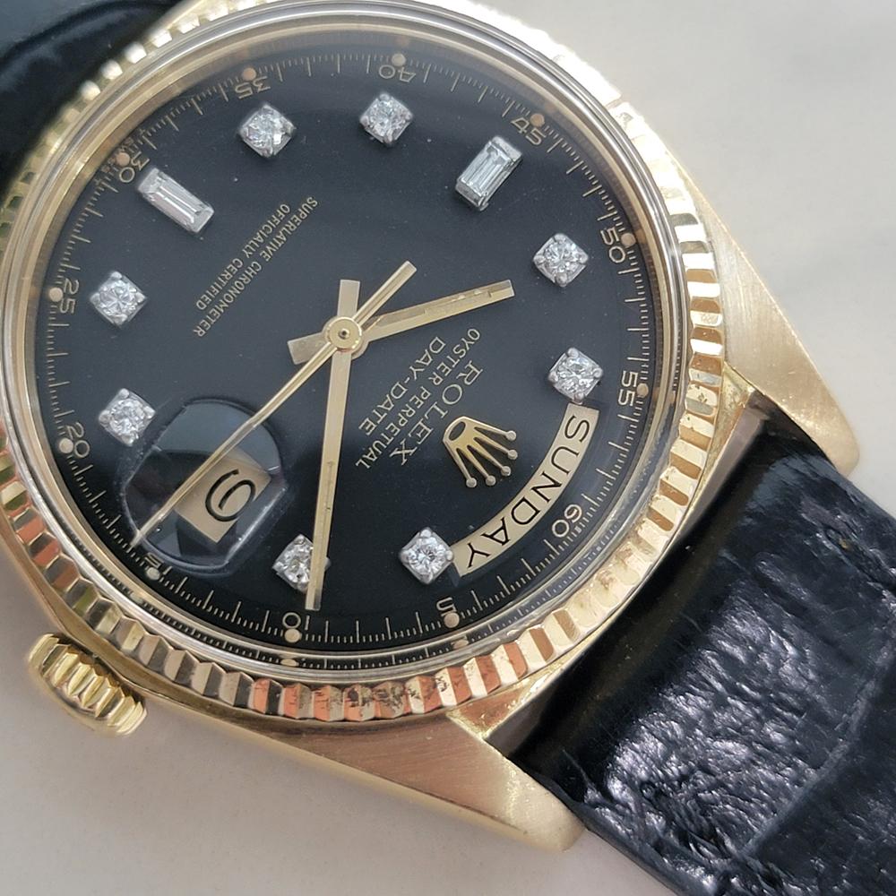 Rolex President Day Date 1803 18k Oro macizo 1970s Hombre Diamante Automático RA659 en venta 1