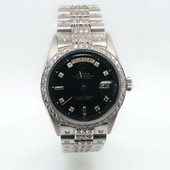 Rolex President Day Date 1803 18 Karat White Gold Diamond Dial Bezel and Band