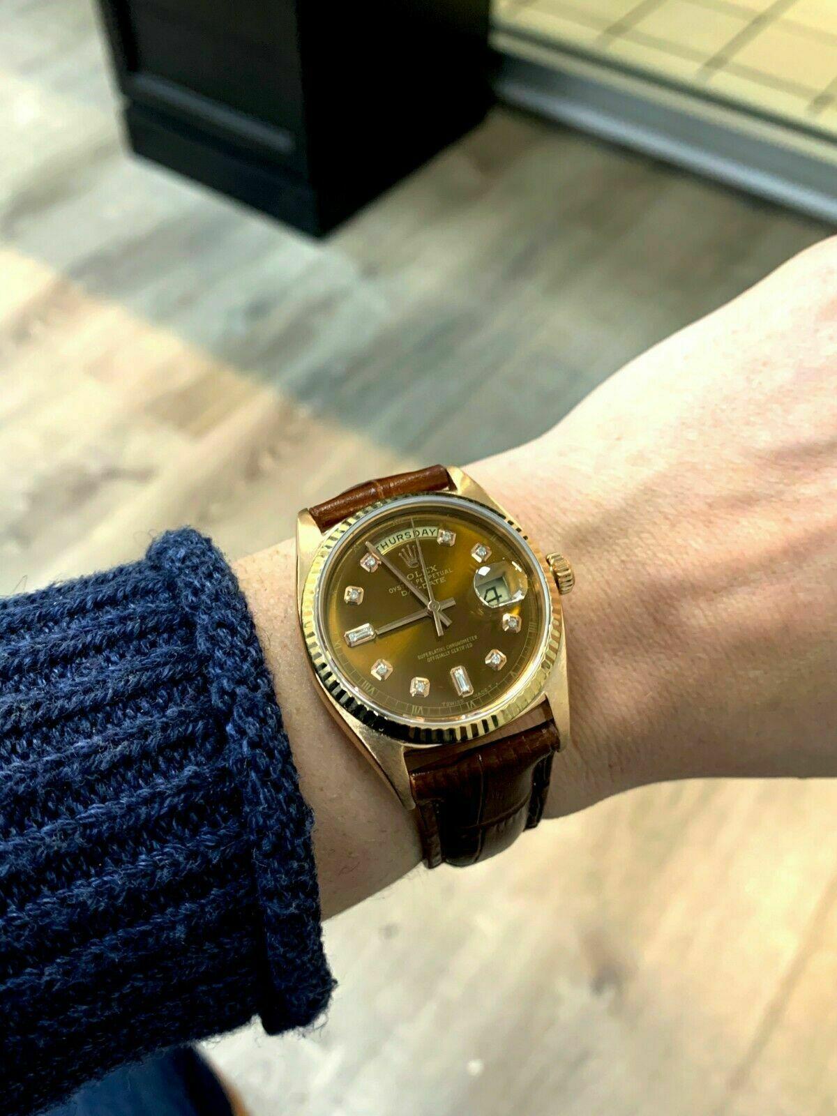 rolex day date leather strap