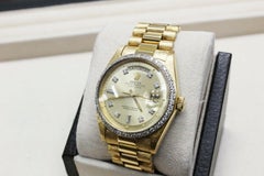 Rolex President Day Date 1803 Diamond Dial Bezel 18 Karat Yellow Gold Florentine