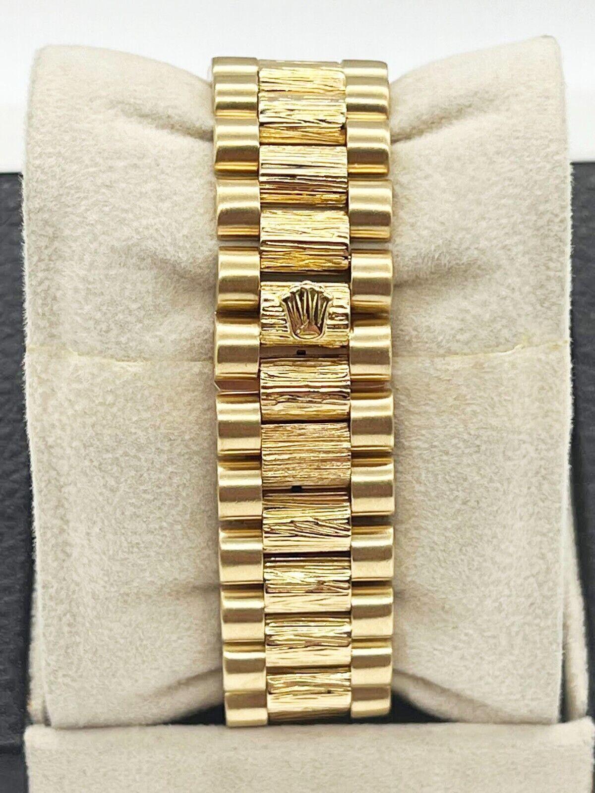 Rolex President Day Date 1803 Diamant-Zifferblatt Diamant-Lünette 18K Gelbgold Bark 1