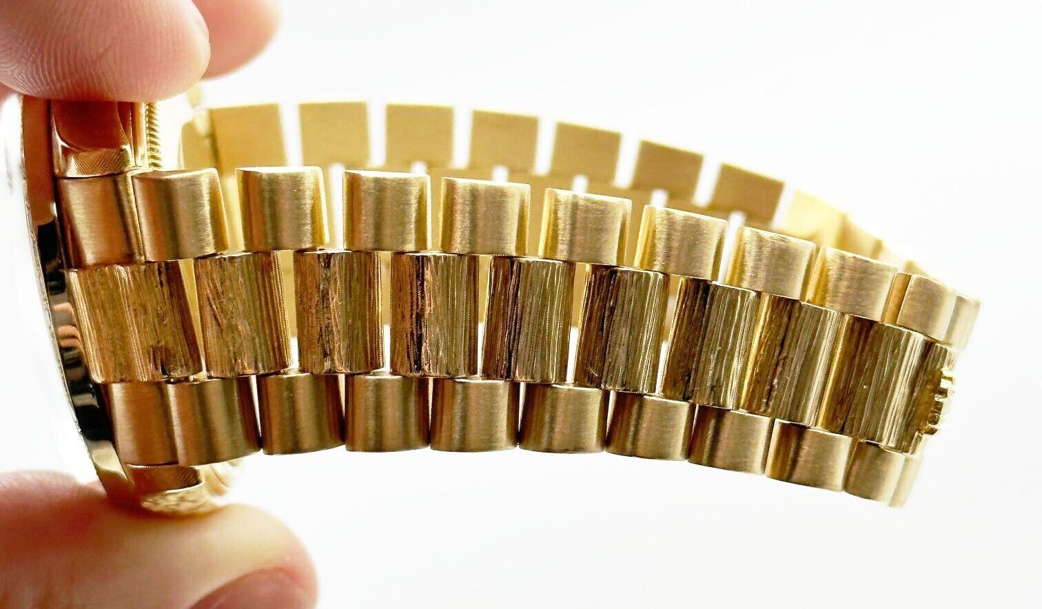 Rolex President Day Date 1803 Diamant-Zifferblatt Diamant-Lünette 18K Gelbgold Bark 4