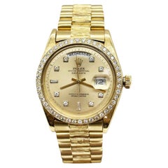 Rolex President Day Date 1803 Diamant-Zifferblatt Diamant-Lünette 18K Gelbgold Bark