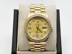 Rolex President Day Date 18038 36mm Diamond Dial Diamond Bezel 18K Yellow Gold