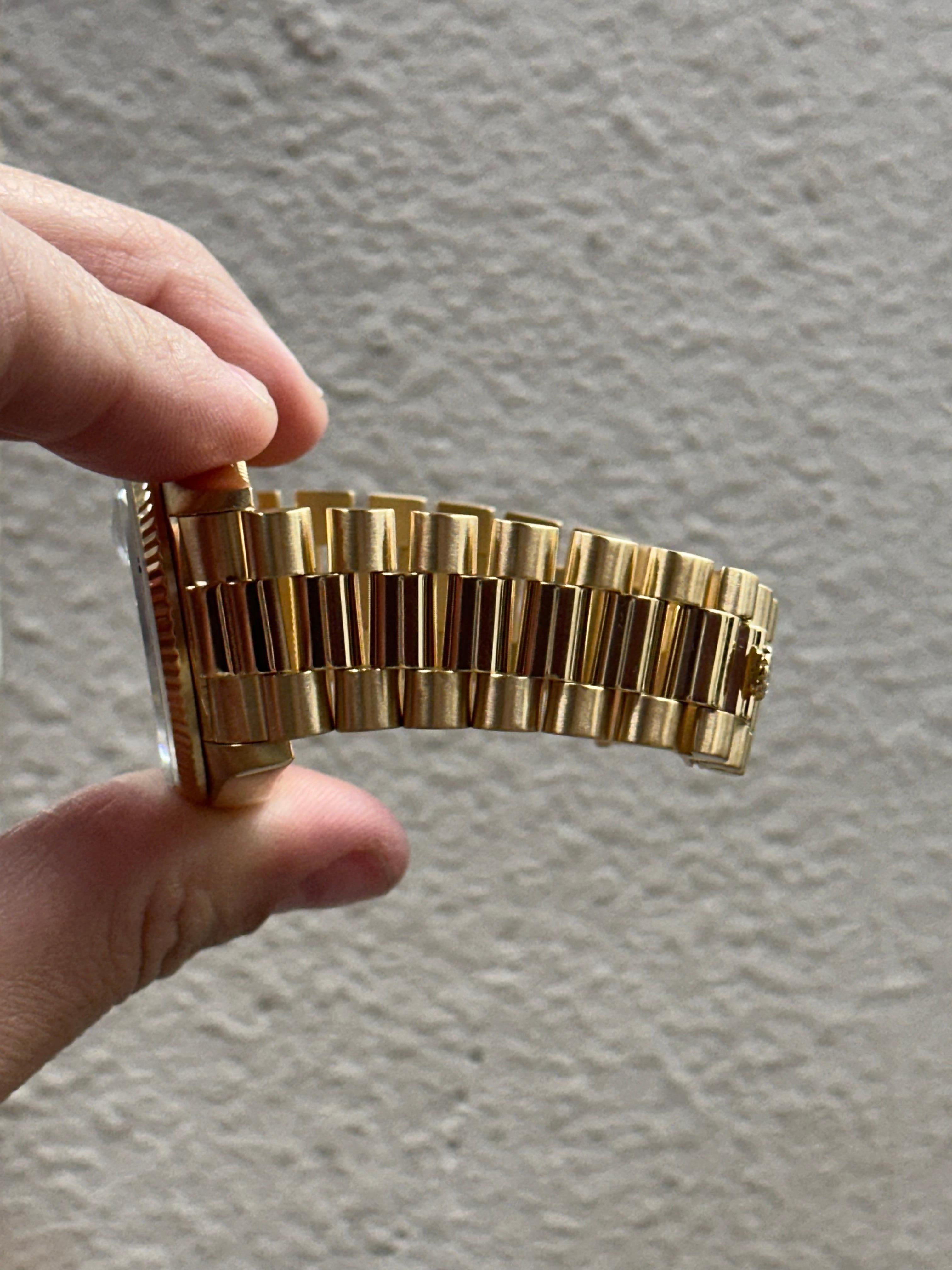 Rolex President Day Date 18038 Factory Original Blue Dial 18K Yellow Gold 36mm For Sale 2