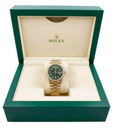 Rolex President Day Date 18038 Green Diamond Dial Bezel Band 18 Karat Gold