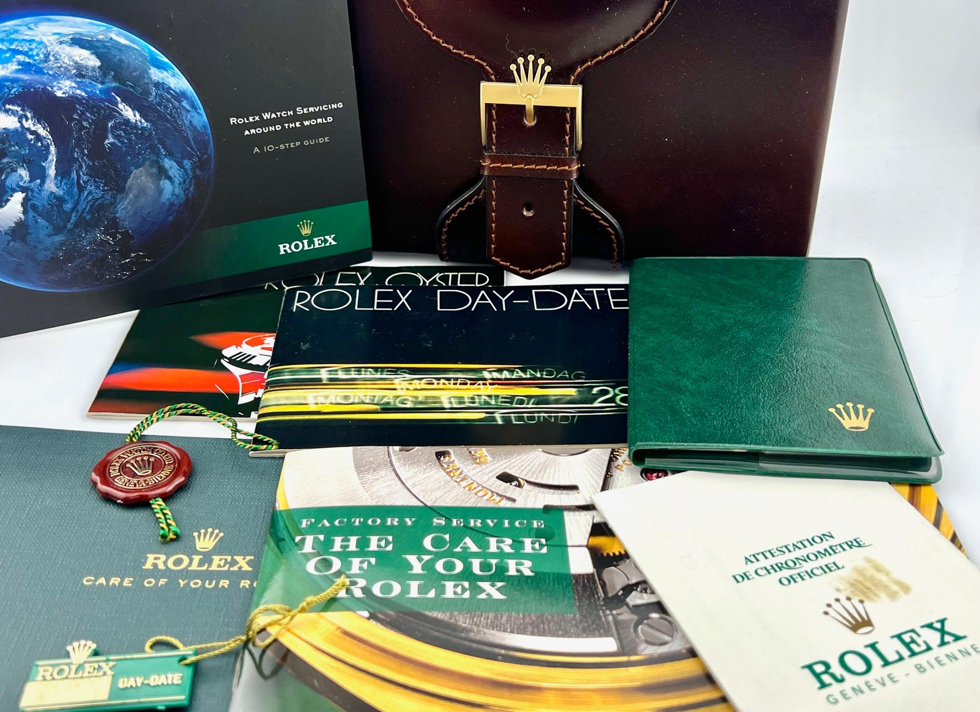 Uomo Rolex Day Date 18038 RARO Quadrante Wood Oro Giallo 18K Scatola Documenti in vendita