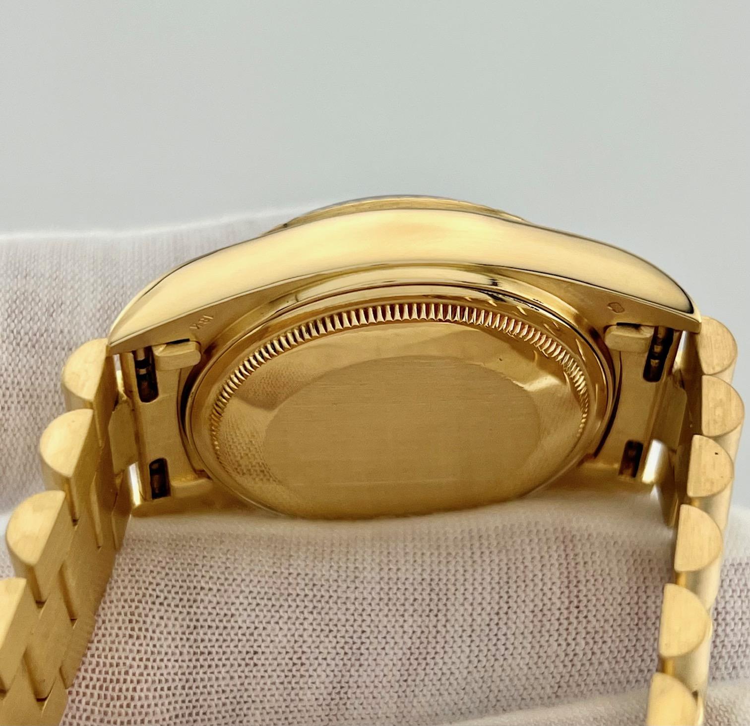 Rolex Day Date 18038 RARO Quadrante Wood Oro Giallo 18K Scatola Documenti in vendita 4