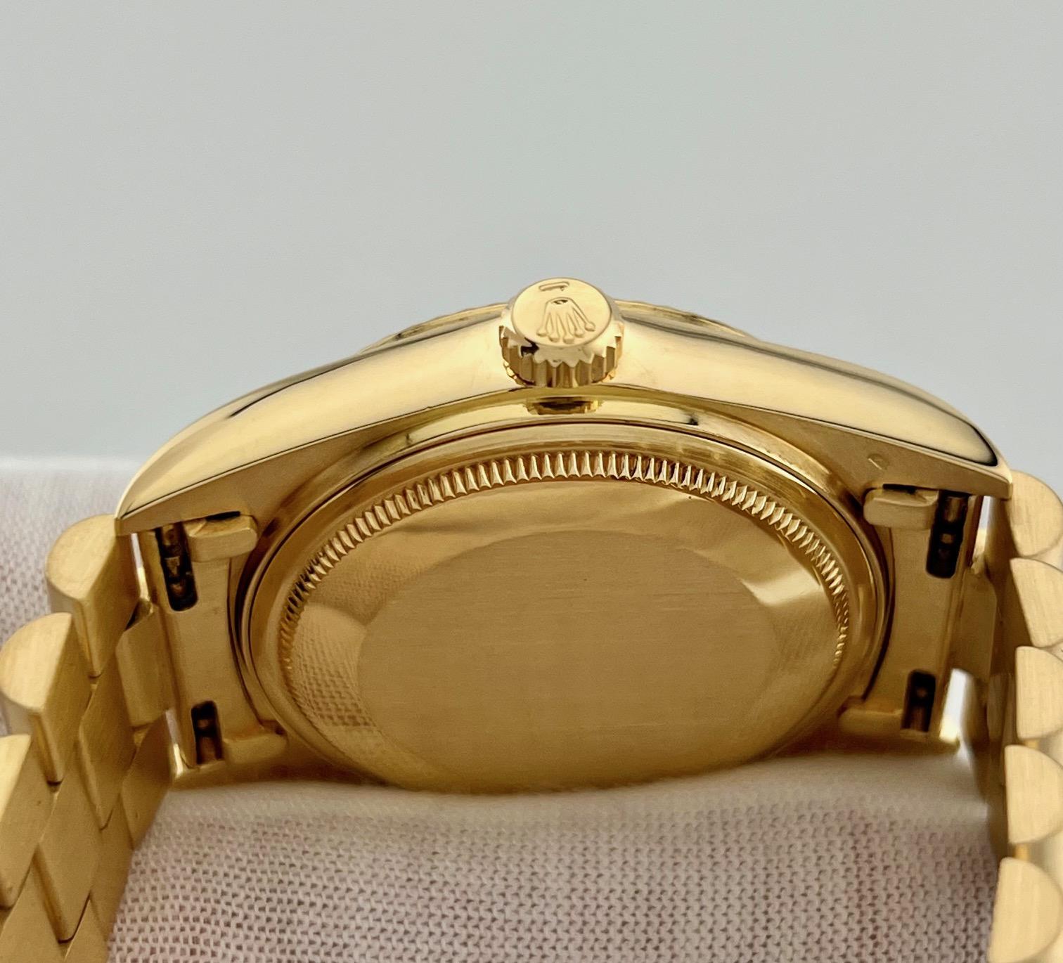 Rolex Day Date 18038 RARO Quadrante Wood Oro Giallo 18K Scatola Documenti in vendita 5