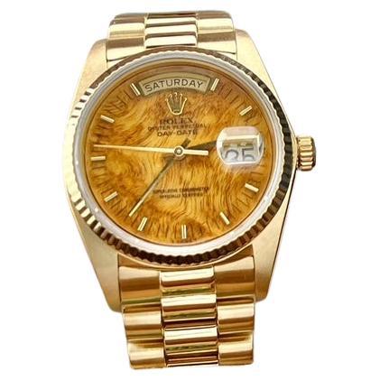 Rolex Day Date 18038 RARO Quadrante Wood Oro Giallo 18K Scatola Documenti