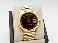 Rolex President Day Date 18038 Wood Dial Walnut Dial 18K Yellow Gold 36mm