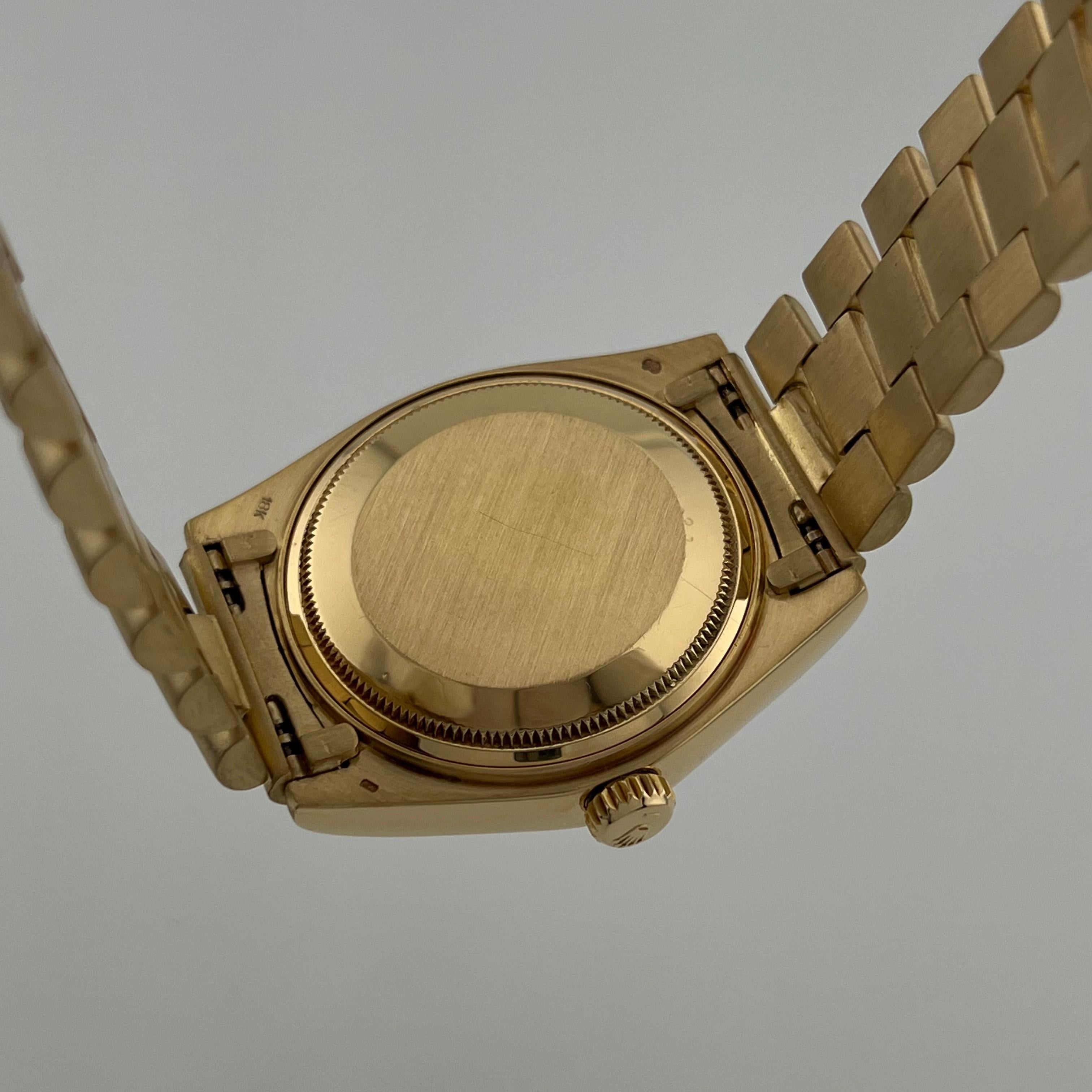 Rolex President Day-Date 18078 36mm Finition écorce Cadran Champagne Or jaune 18k en vente 8