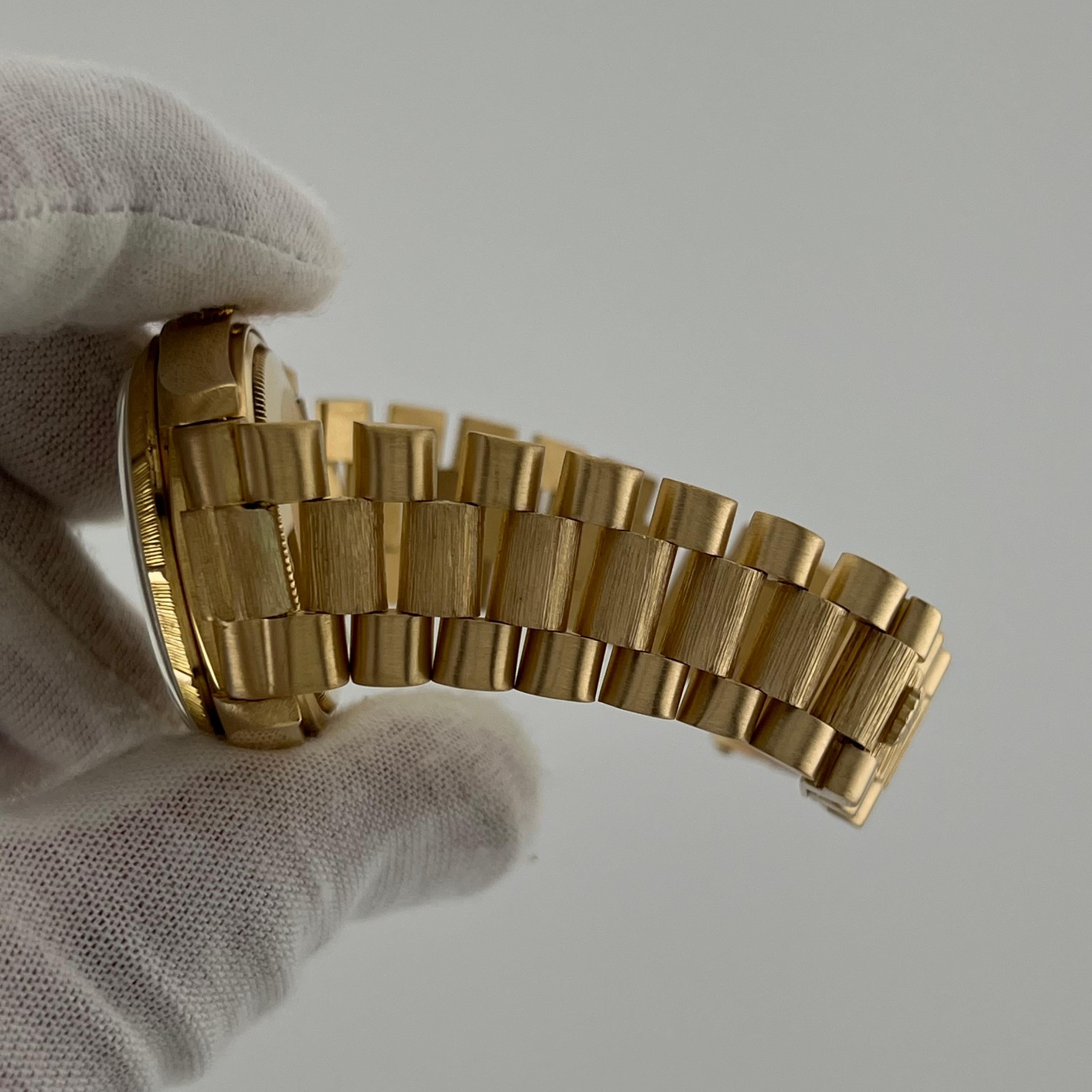 Rolex President Day-Date 18078 36mm Finition écorce Cadran Champagne Or jaune 18k en vente 5