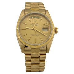 Rolex President Day-Date 18078 36mm Bark Finish Champagne Dial 18k Yellow Gold