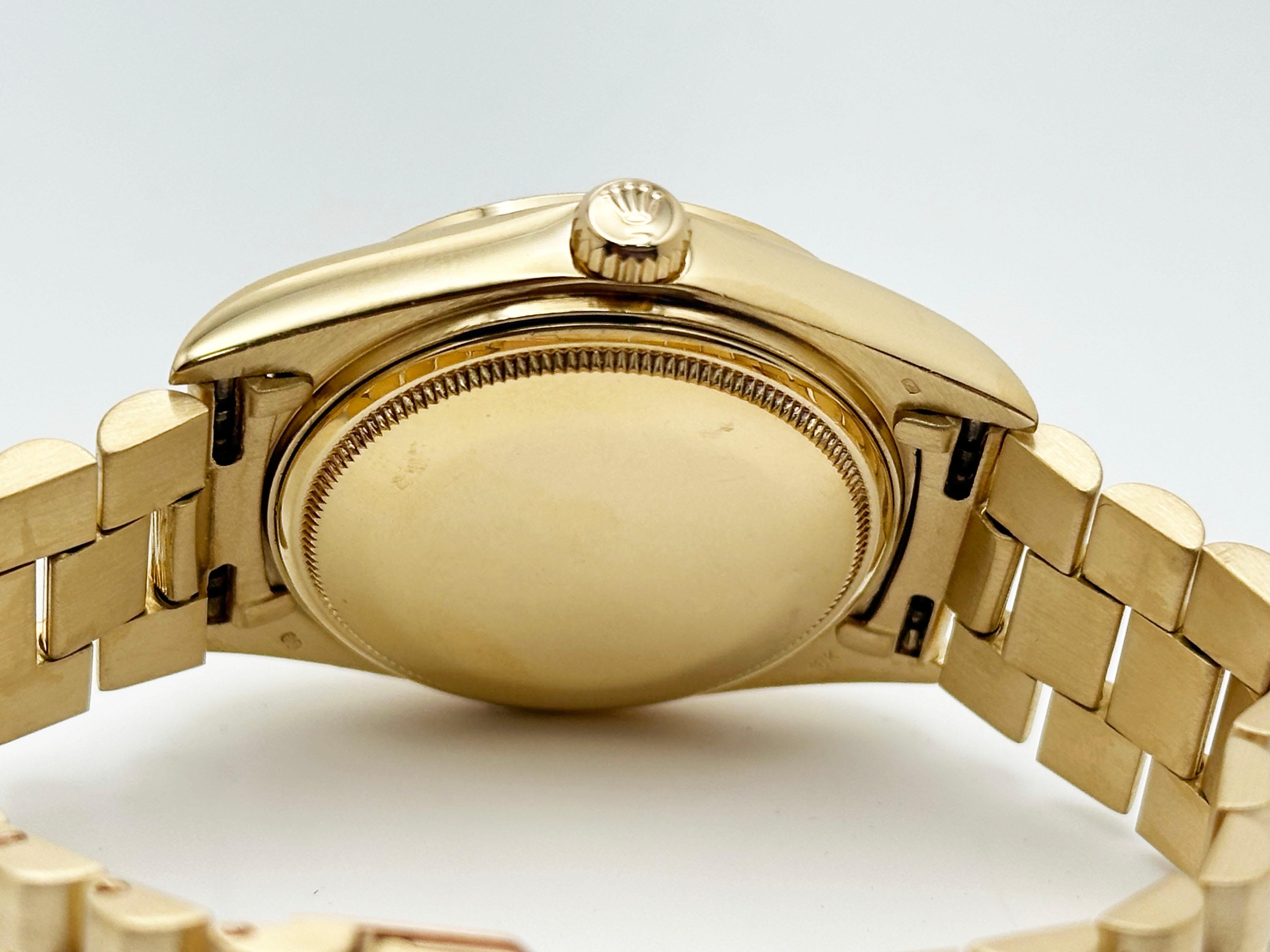 Rolex President Day Date 18078 Bark Finish Champagner-Leinen-Zifferblatt 18K Gelbgold 3