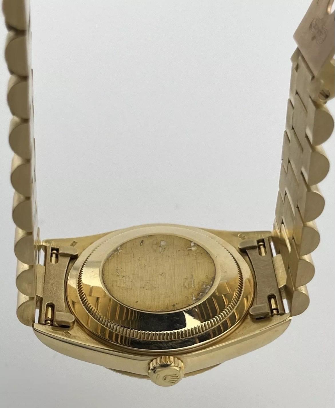Rolex President Day-Date 18238 36mm 18K Gelbgold Diamant-Zifferblattuhr im Angebot 9