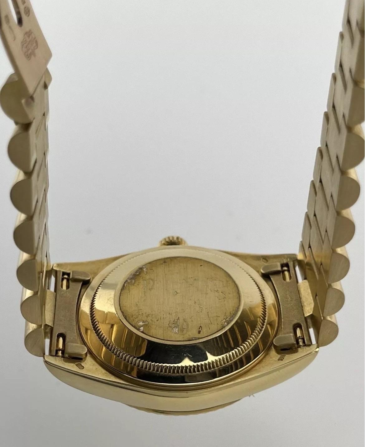 Rolex President Day-Date 18238 36mm 18K Gelbgold Diamant-Zifferblattuhr im Angebot 10