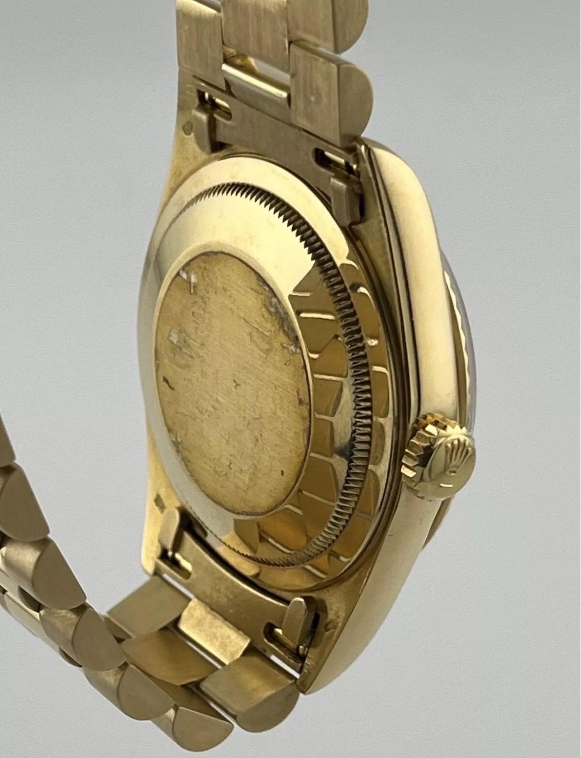 Rolex President Day-Date 18238 36mm 18K Gelbgold Diamant-Zifferblattuhr im Angebot 11