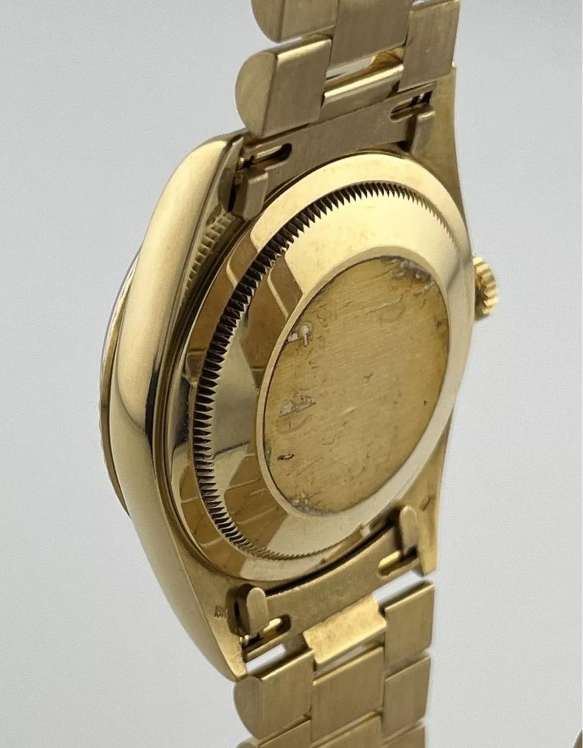 Rolex President Day-Date 18238 36mm 18K Gelbgold Diamant-Zifferblattuhr im Angebot 12