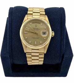 Rolex President Day-Date 18238 36mm 18K Yellow Gold Diamond Dial Watch