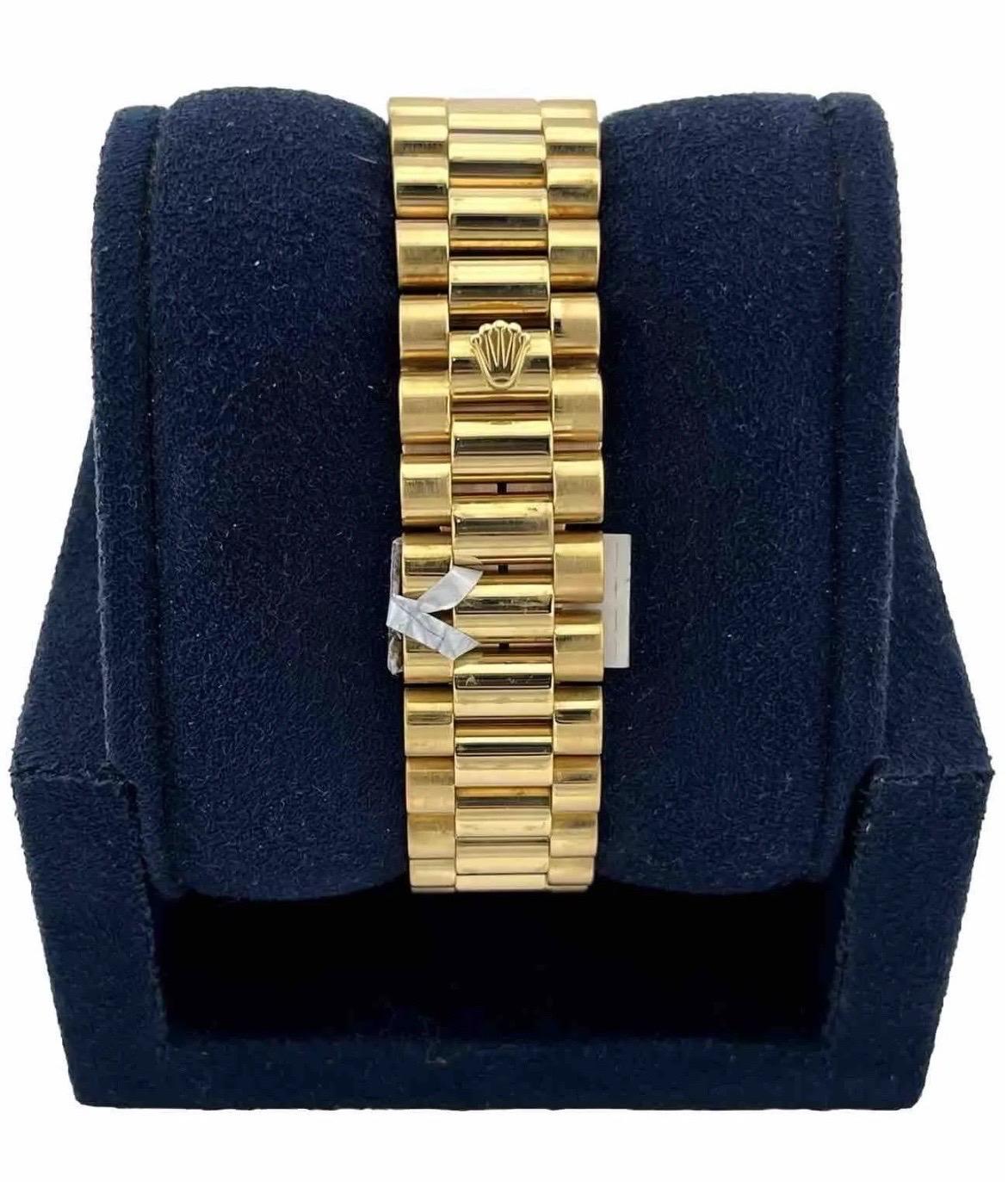Rolex President Day-Date 18238 36mm 18K Gelbgold Diamant-Zifferblattuhr für Damen oder Herren im Angebot