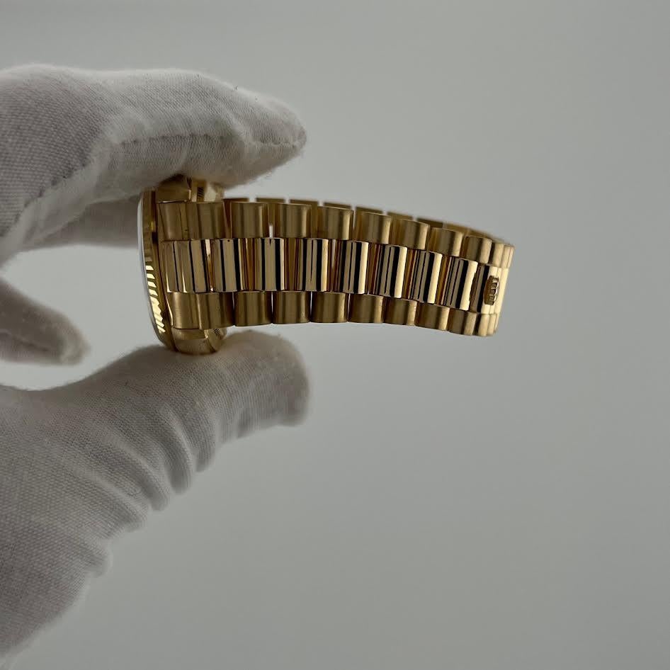 Rolex President Day Date 18238 36mm Double Quickset Cadran Blanc Or Jaune 18K Bon état - En vente à San Diego, CA