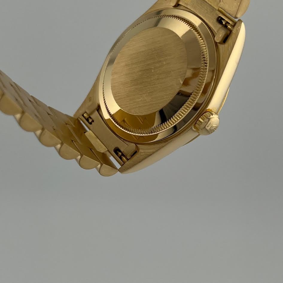 Rolex President Day Date 18238 36mm Double Quickset Cadran Blanc Or Jaune 18K en vente 1