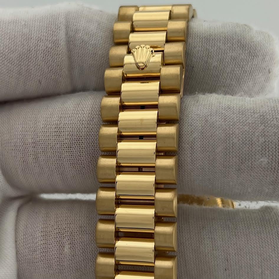 Rolex President Day Date 18238 36mm Double Quickset Cadran Blanc Or Jaune 18K en vente 2