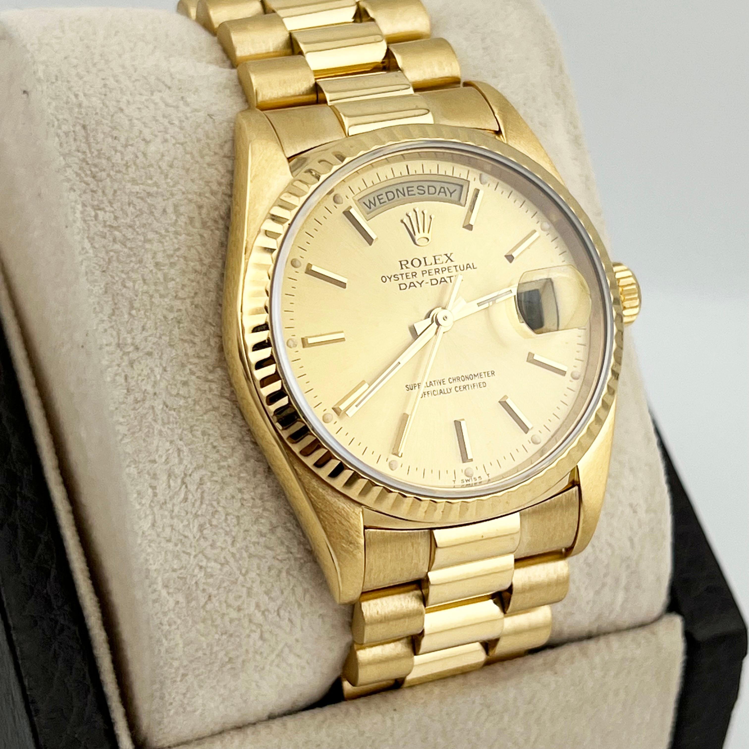 Men's Rolex President Day Date 18238 Champagne Dial 18K Yellow Gold