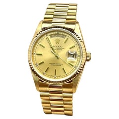 Rolex Day Date 18238 Doppio Quickset 36mm Oro Giallo 18K Scatola di Carta