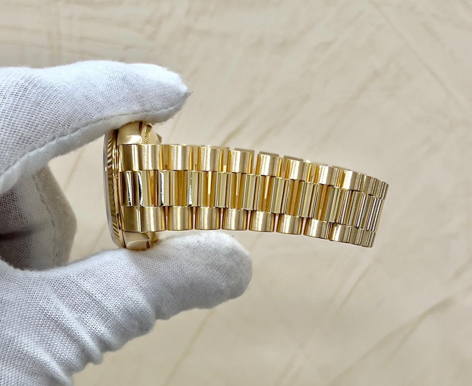 Rolex President Day Date 18238 Double Quickset 36mm Champagne Dial 18K Gold Box For Sale 6