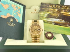 Rolex President Day Date 18238 Double Quickset 36mm Champagne Dial 18K Gold Box