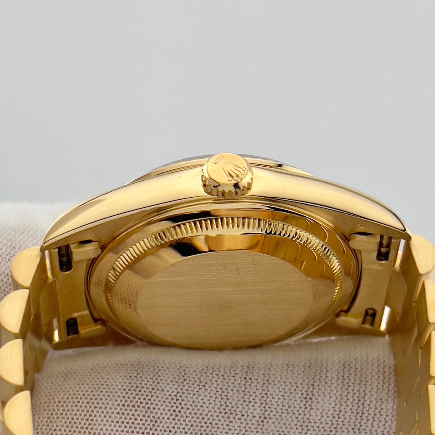 Men's Rolex President Day Date 18238 Double Quickset 36mm Champagne Dial 18K Gold Box For Sale