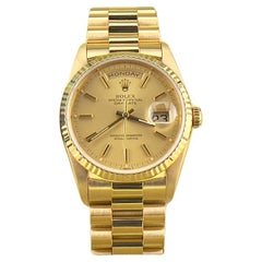 Rolex President Day Date 18238 Double Quickset 36mm Champagne Dial 18K Gold Box