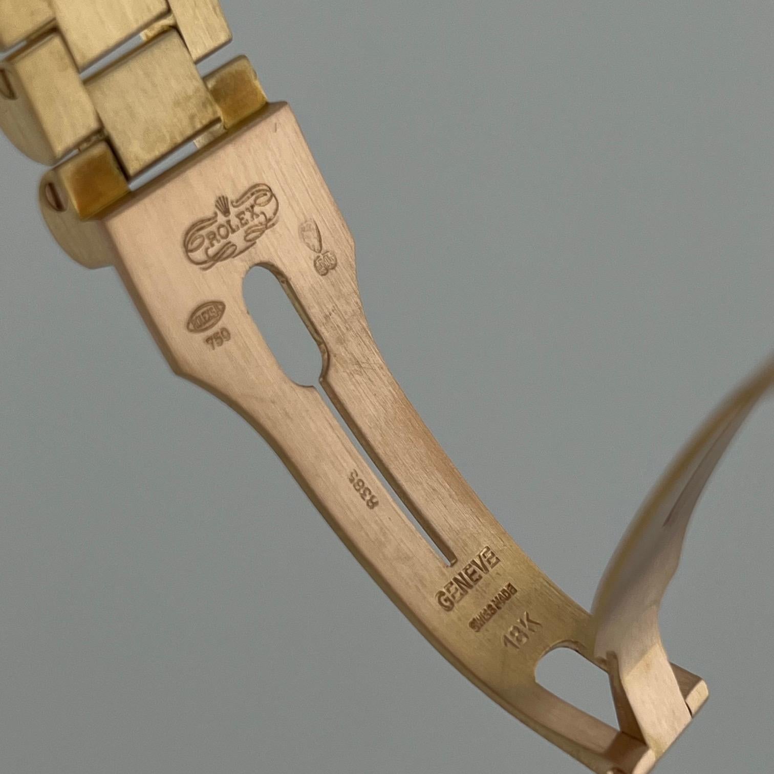 Rolex President Day Date 18238 Double Quickset Cadran Champagne Or Jaune 18k en vente 2