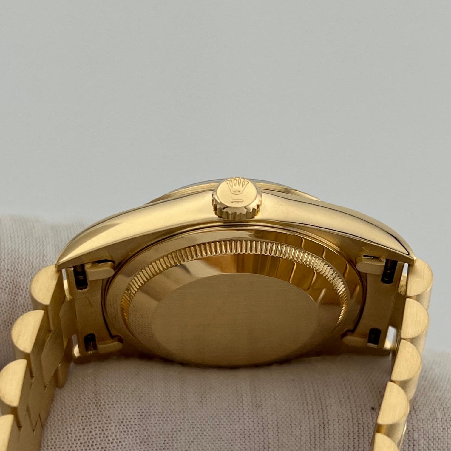 Rolex President Day Date 18238 Double Quickset Cadran Champagne Or Jaune 18k en vente 5