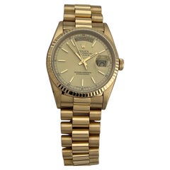 Rolex President Day Date 18238 Double Quickset Champagne Dial 18k Yellow Gold